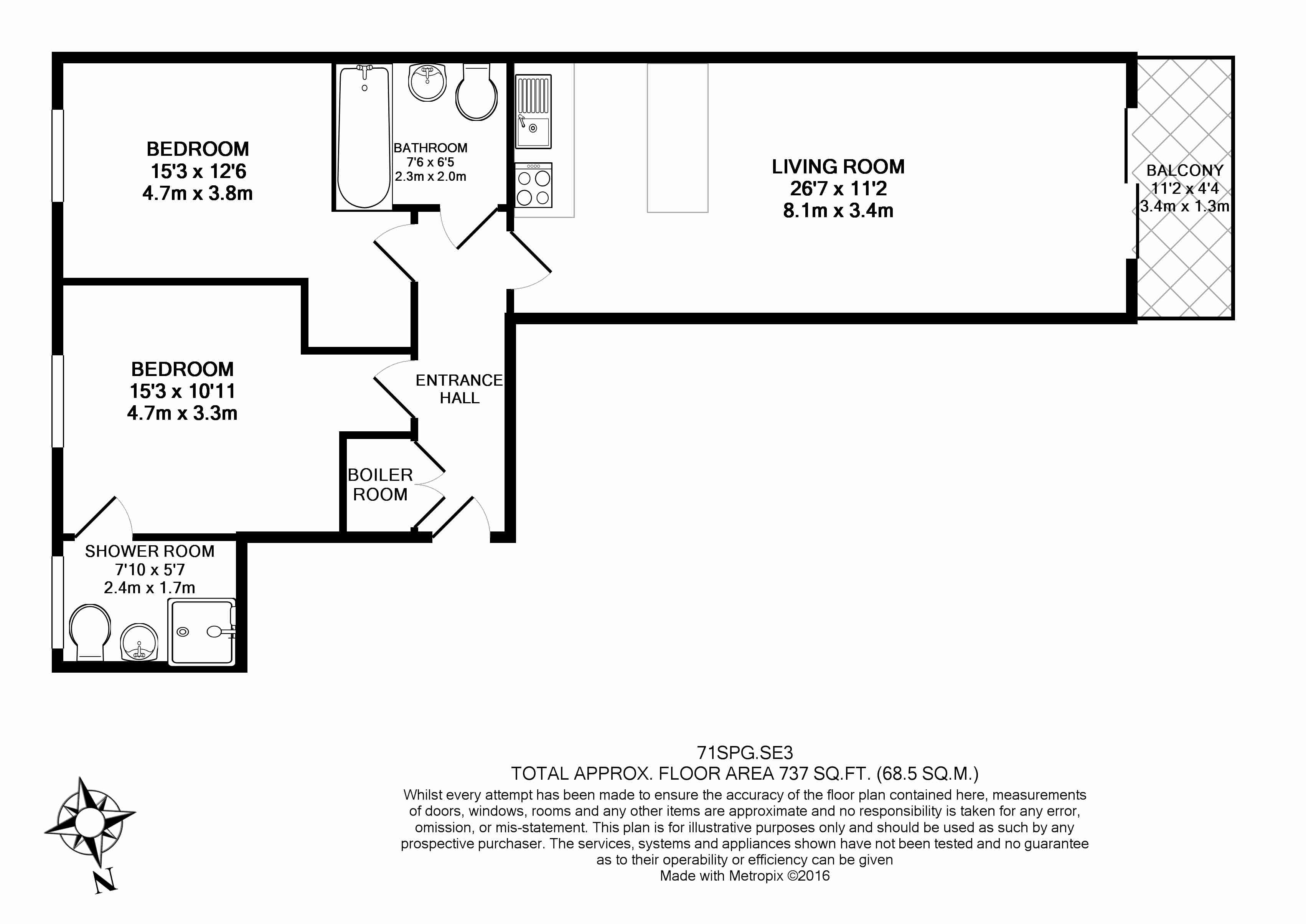 2  bedrooms flat to rent in Seren Park Gardens, Greenwich, SE3-Floorplan