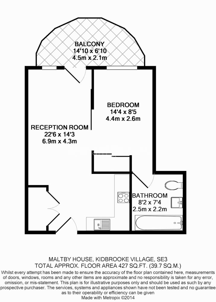 Studio flat to rent in Ottley Drive, Woolwich, SE3-Floorplan