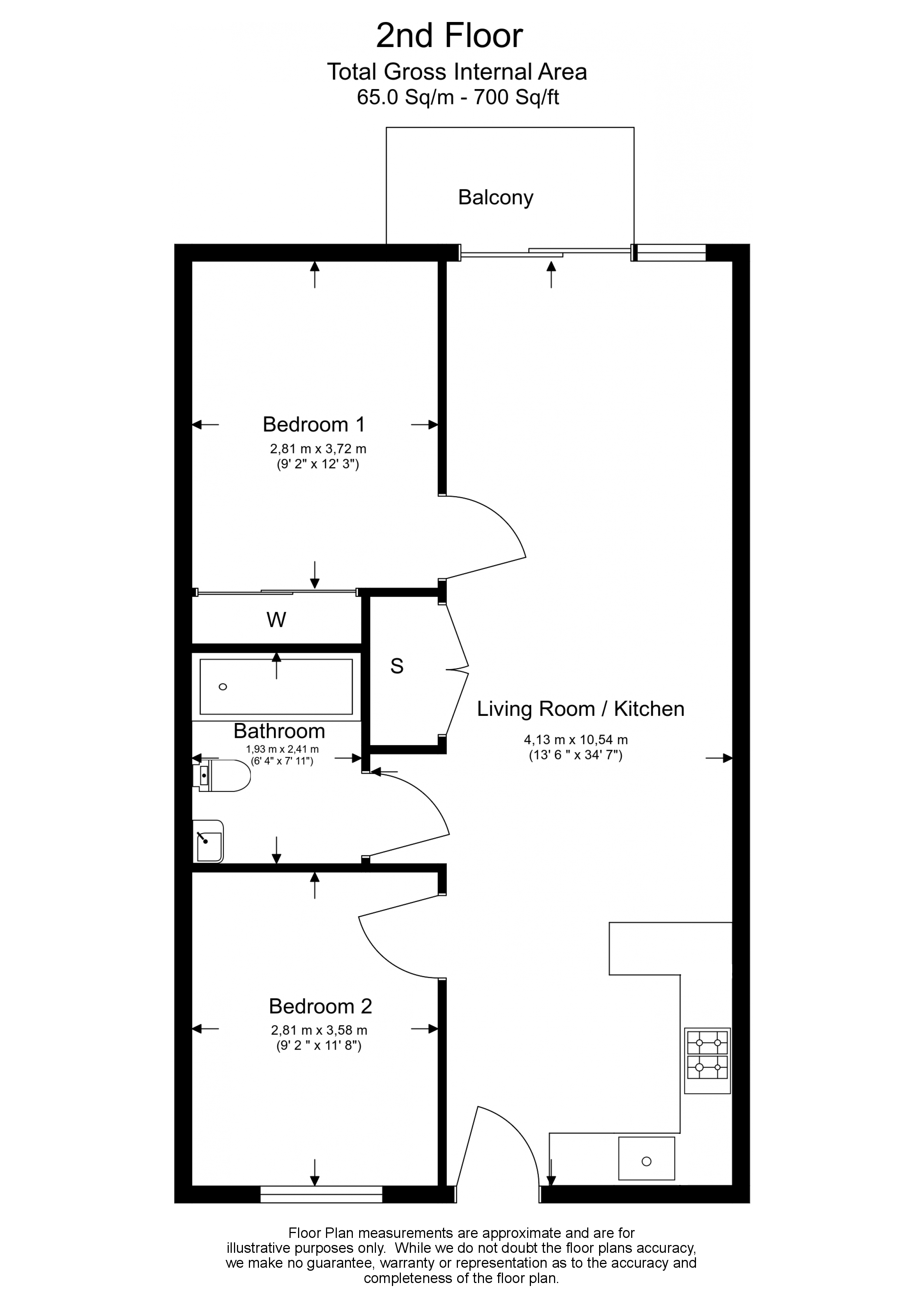 2 bedrooms flat to rent in Major Draper Street, Woolwich, SE18-Floorplan