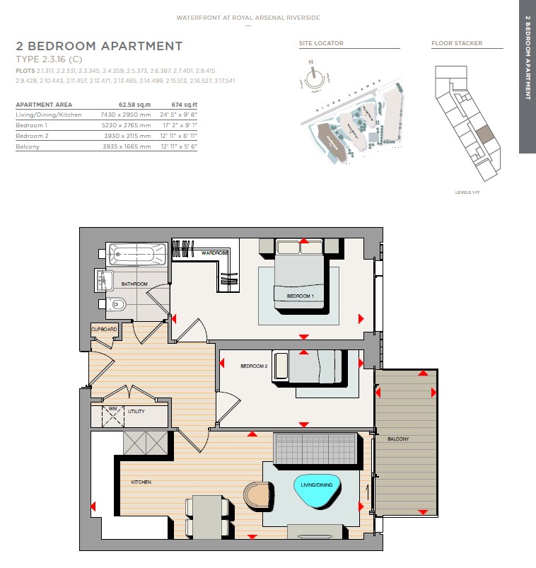 2  bedrooms flat to rent in Duke of  Wellington, Woolwich, SE18-Floorplan