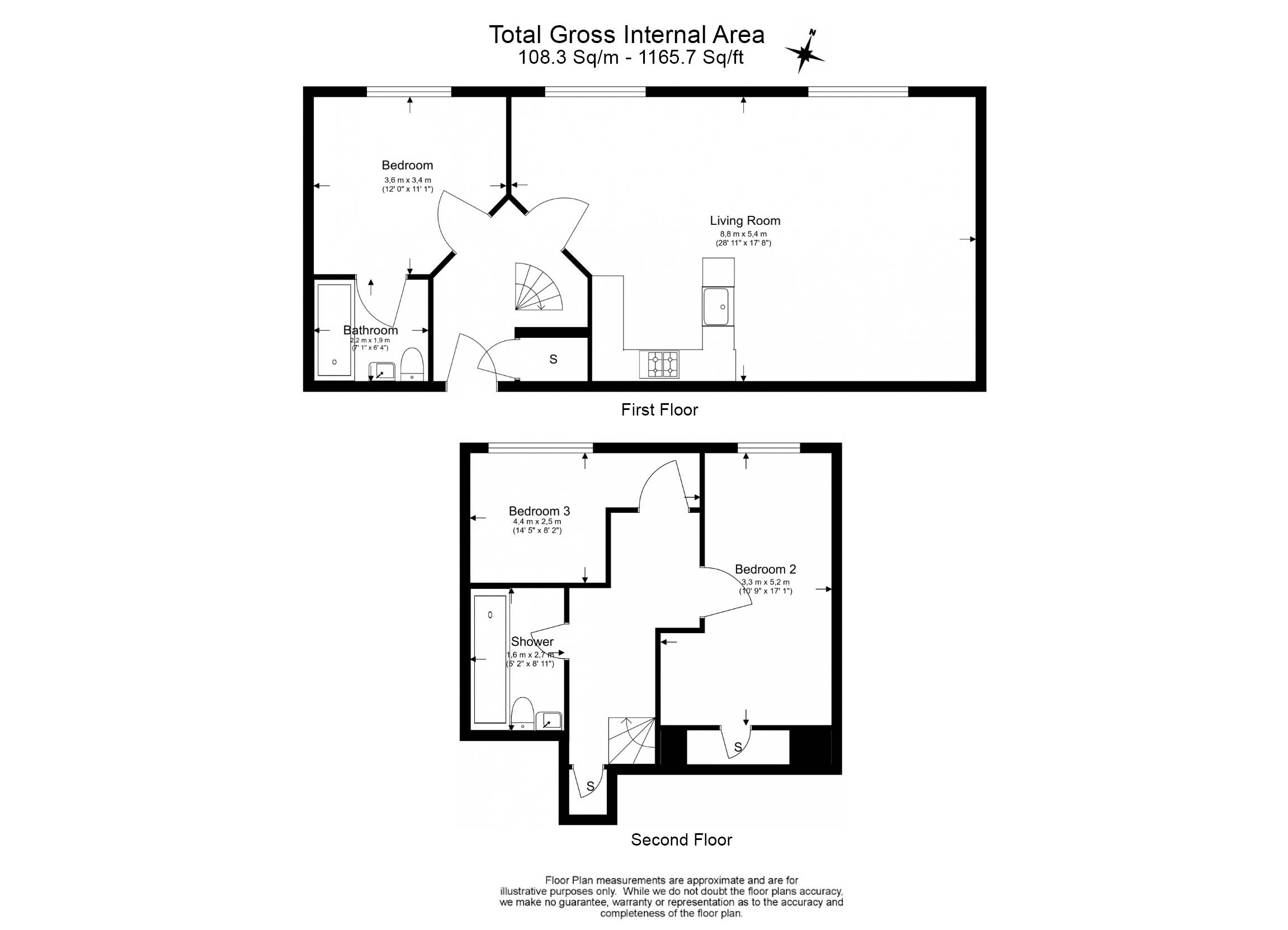 3 bedrooms flat to rent in Marlborough Road, Royal Arsenal Riverside, SE18-Floorplan