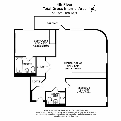2  bedrooms flat to rent in Thunderer Walk, Woolwich, SE18-Floorplan