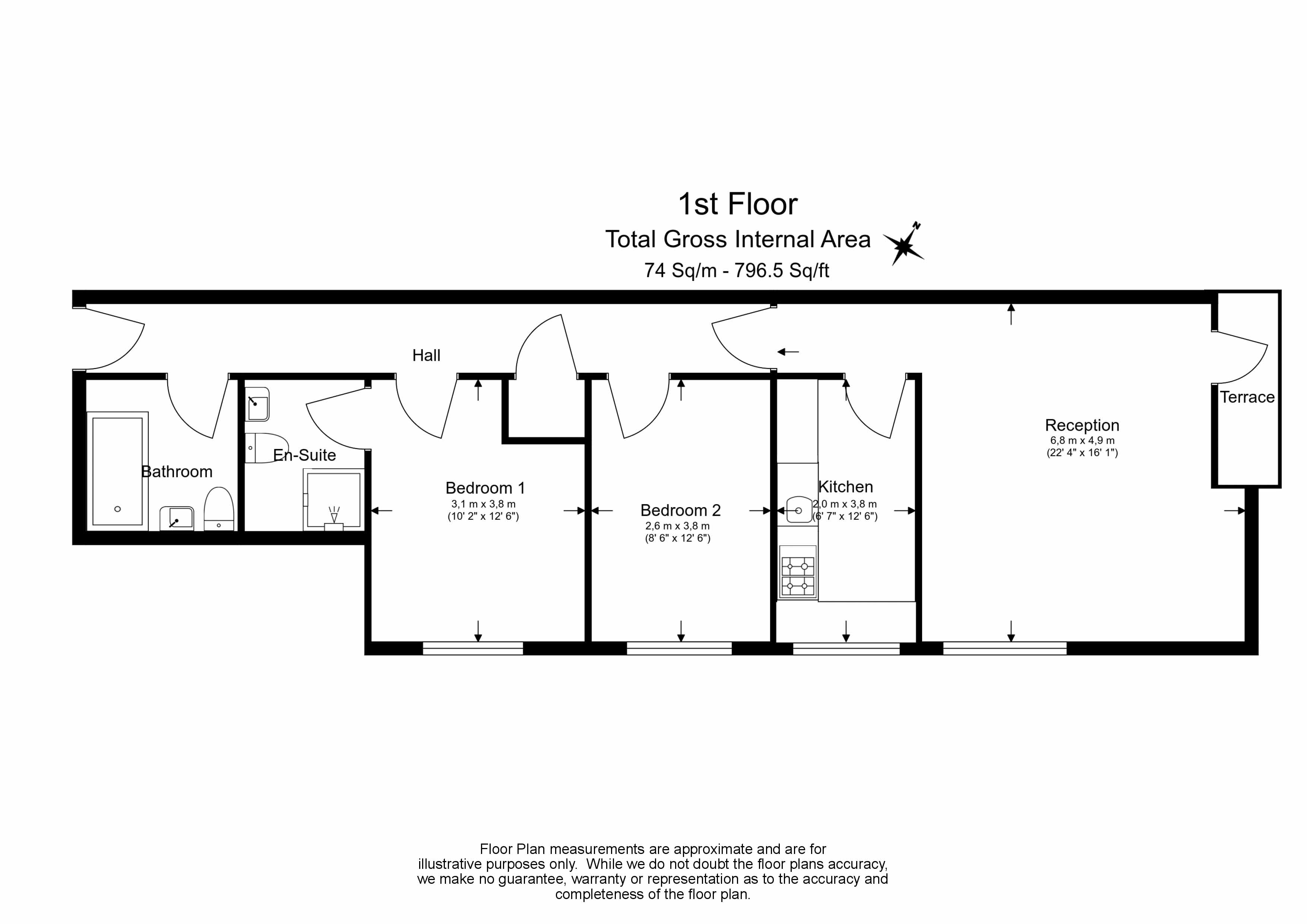 2  bedrooms flat to rent in Erebus Drive, Woolwich, SE28-Floorplan