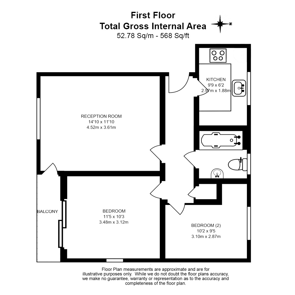 2  bedrooms flat to rent in Erebus Drive, Woolwich, SE28-Floorplan
