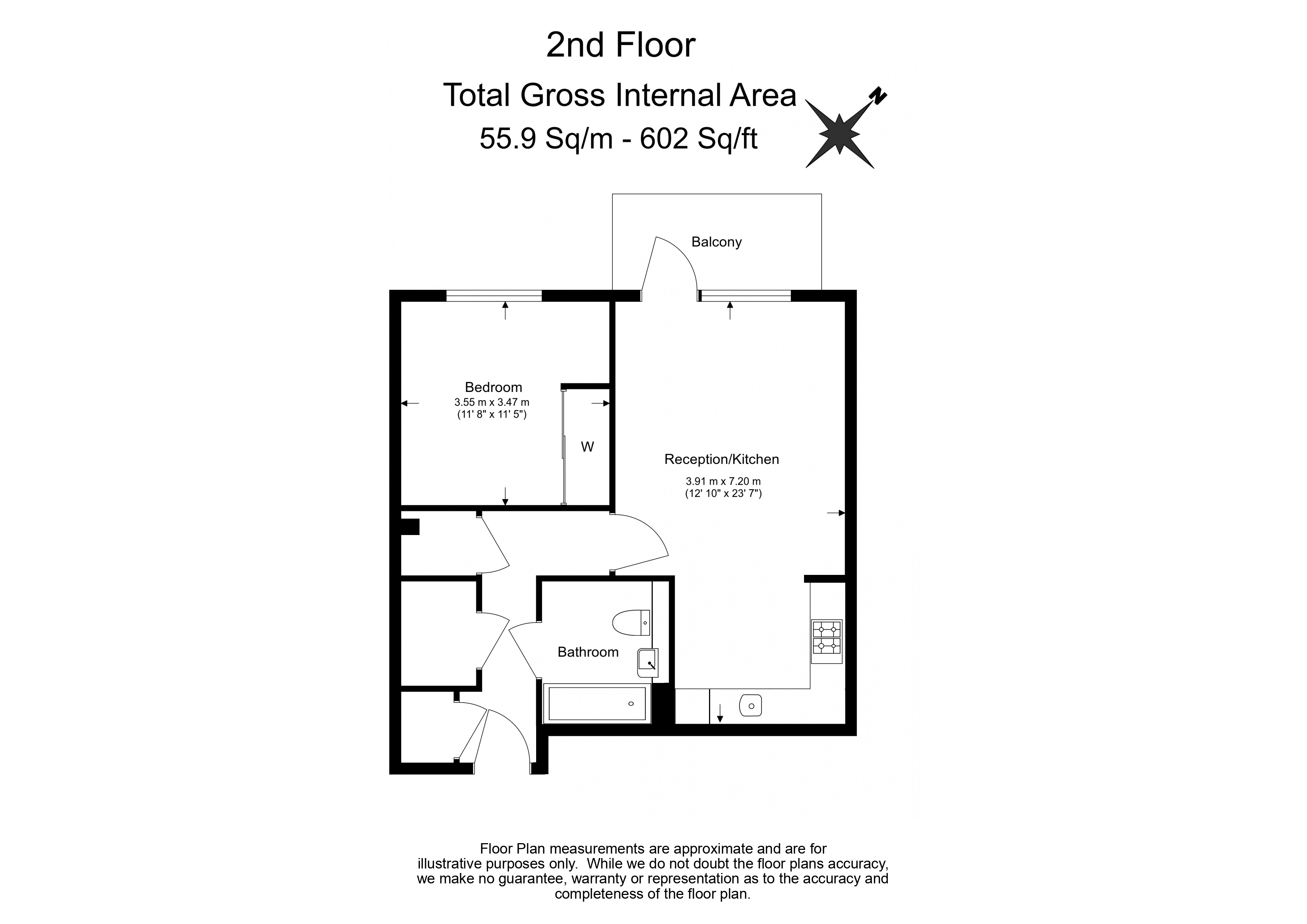 1  bedroom flat to rent in Sandy Hill Road, Woolwich, SE18-Floorplan
