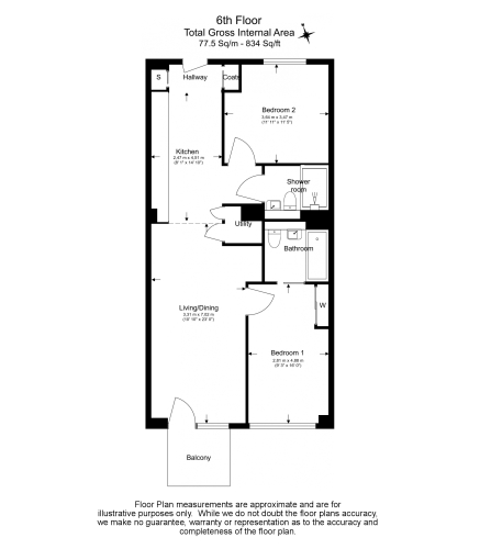 2 bedrooms flat to rent in Windsor Square, Woolwich, SE18-Floorplan