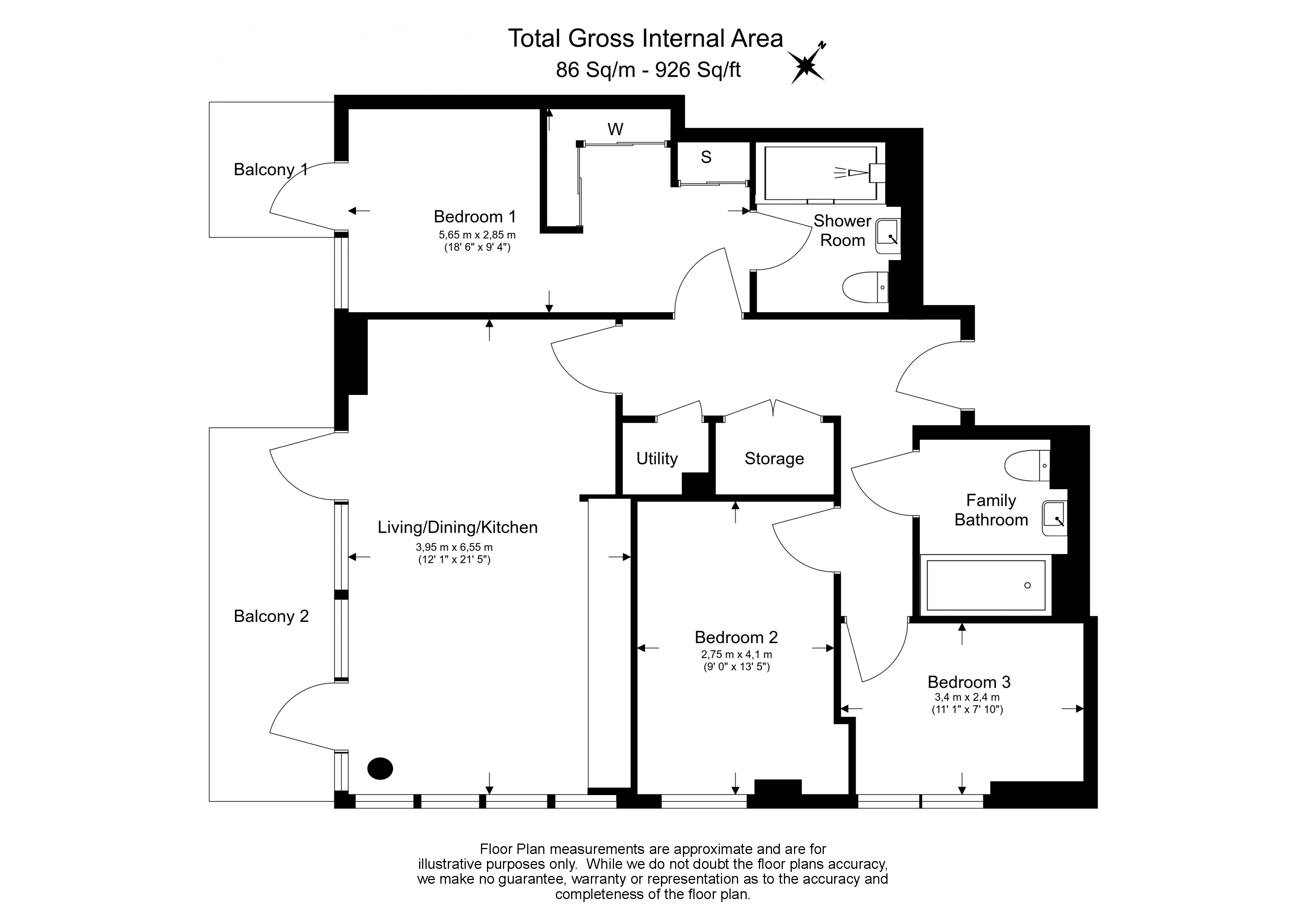 3 bedrooms flat to rent in Plumstead Road, Woolwich, SE18-Floorplan