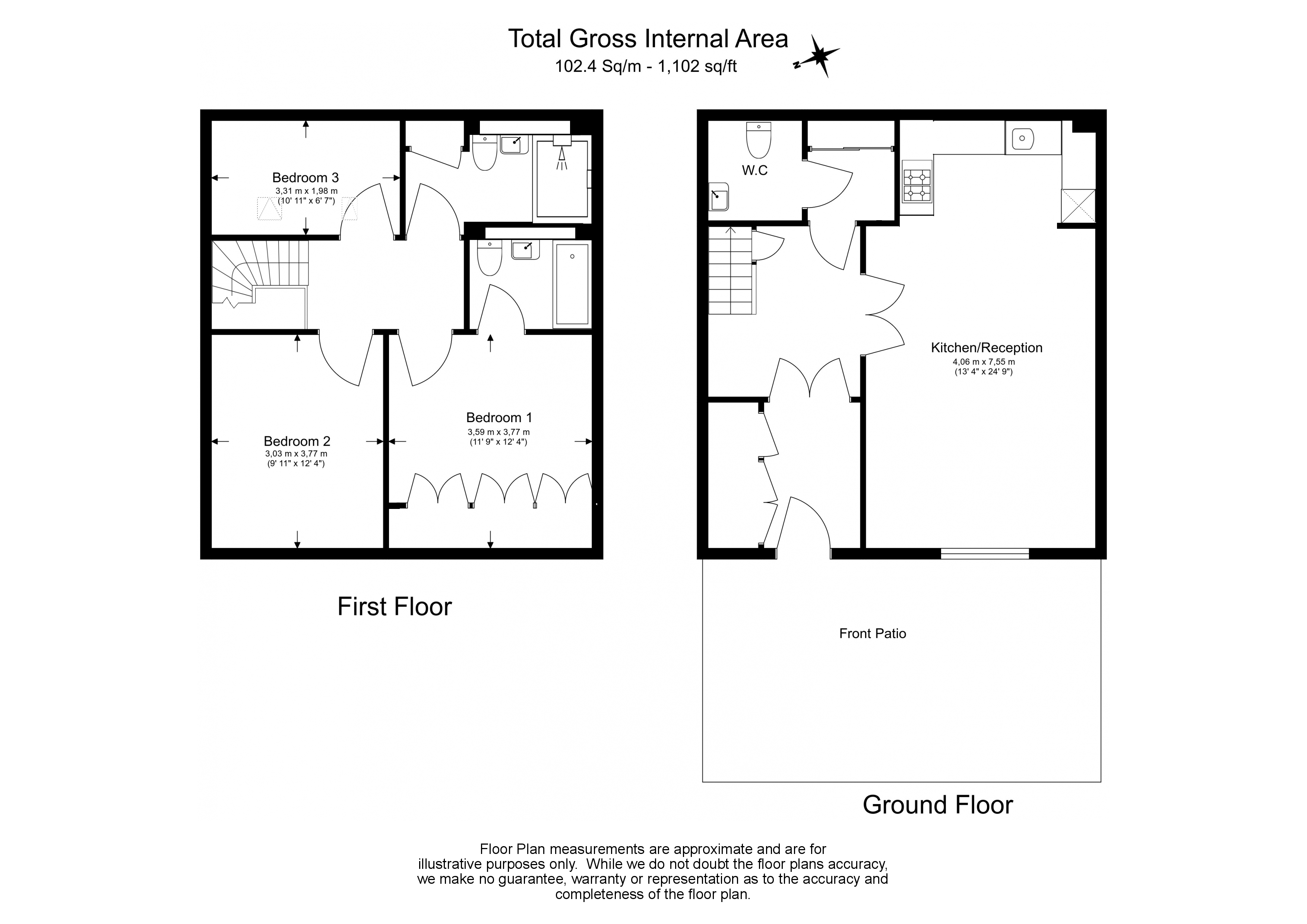 3  bedrooms house to rent in Major Draper Street, Royal Arsenal Riverside, SE18-Floorplan