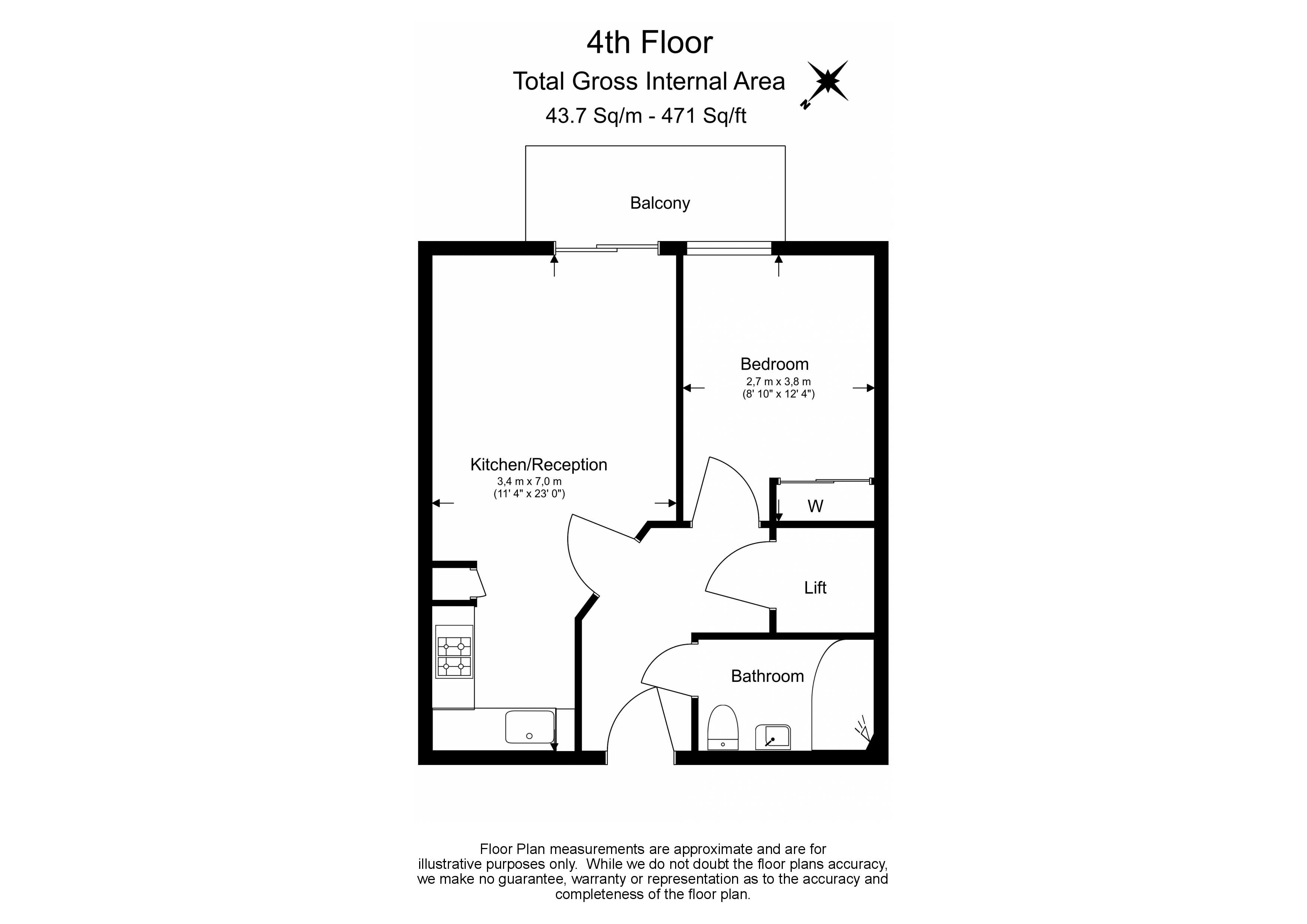1  bedroom flat to rent in Major Draper Street, Royal Arsenal Riverside, SE18-Floorplan