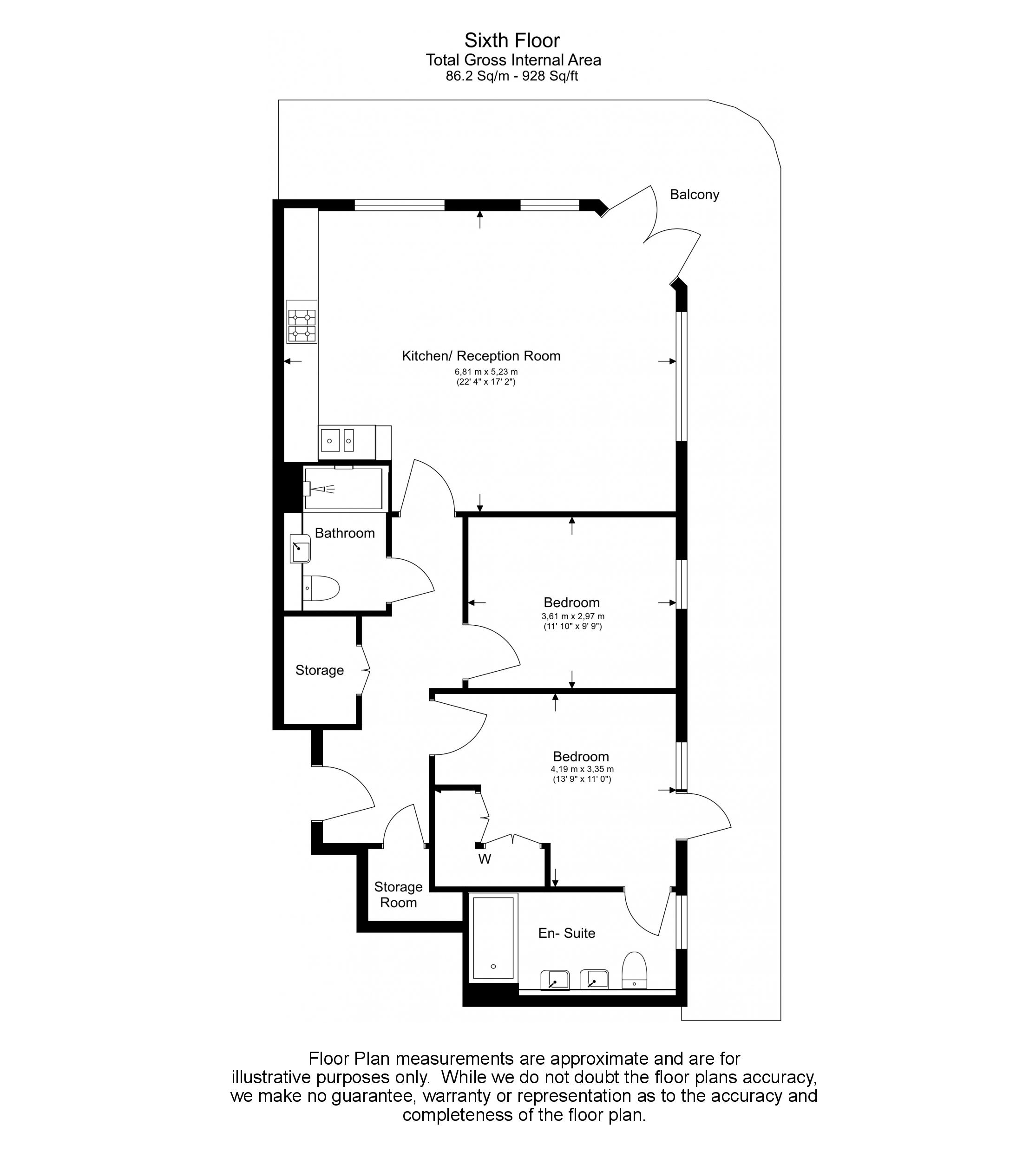 2 bedrooms flat to rent in New Warren Lane, Royal Arsenal Riverside, SE18-Floorplan