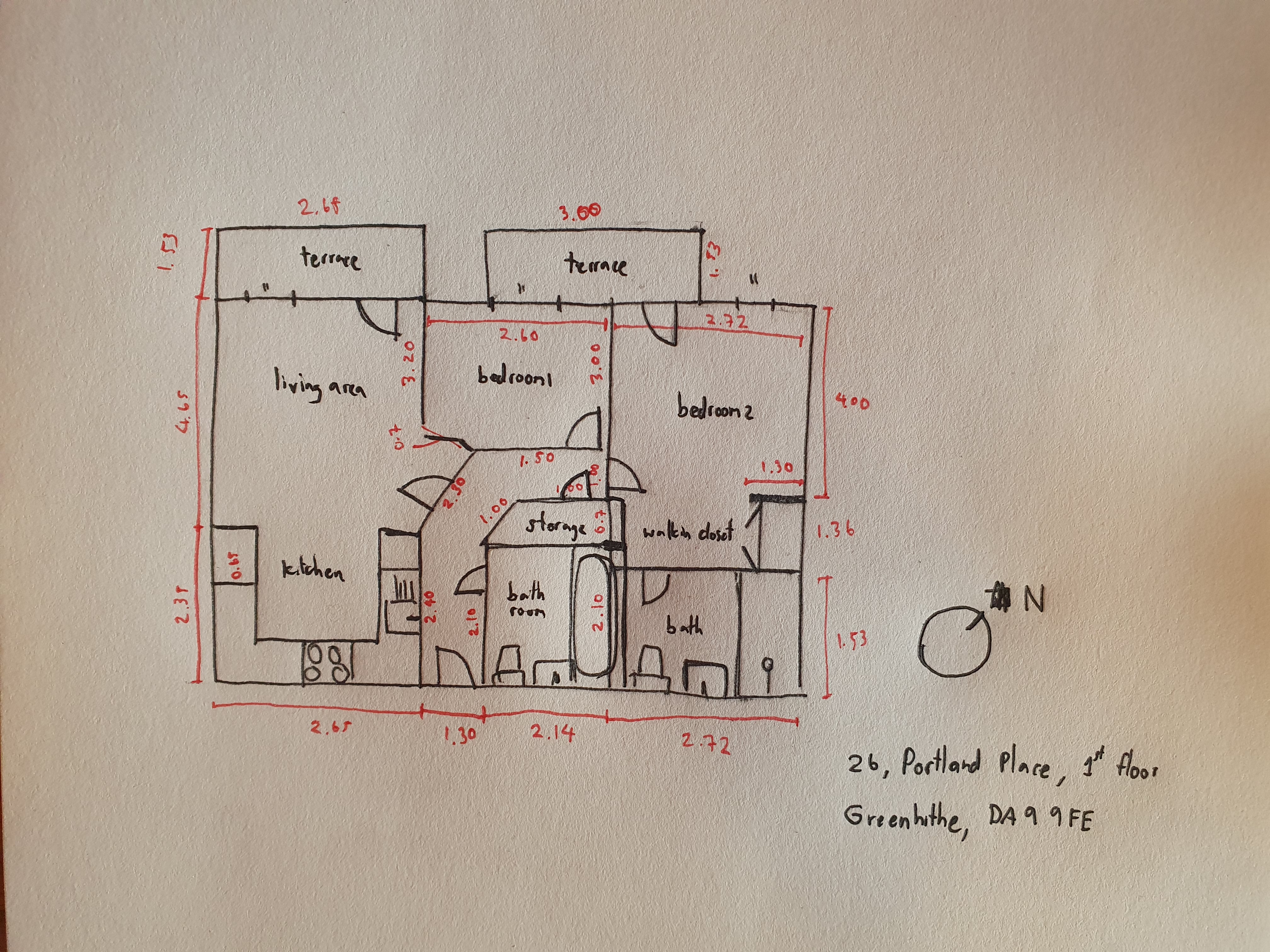 2  bedrooms flat to rent in Portland Place, Greenhithe, DA9-Floorplan