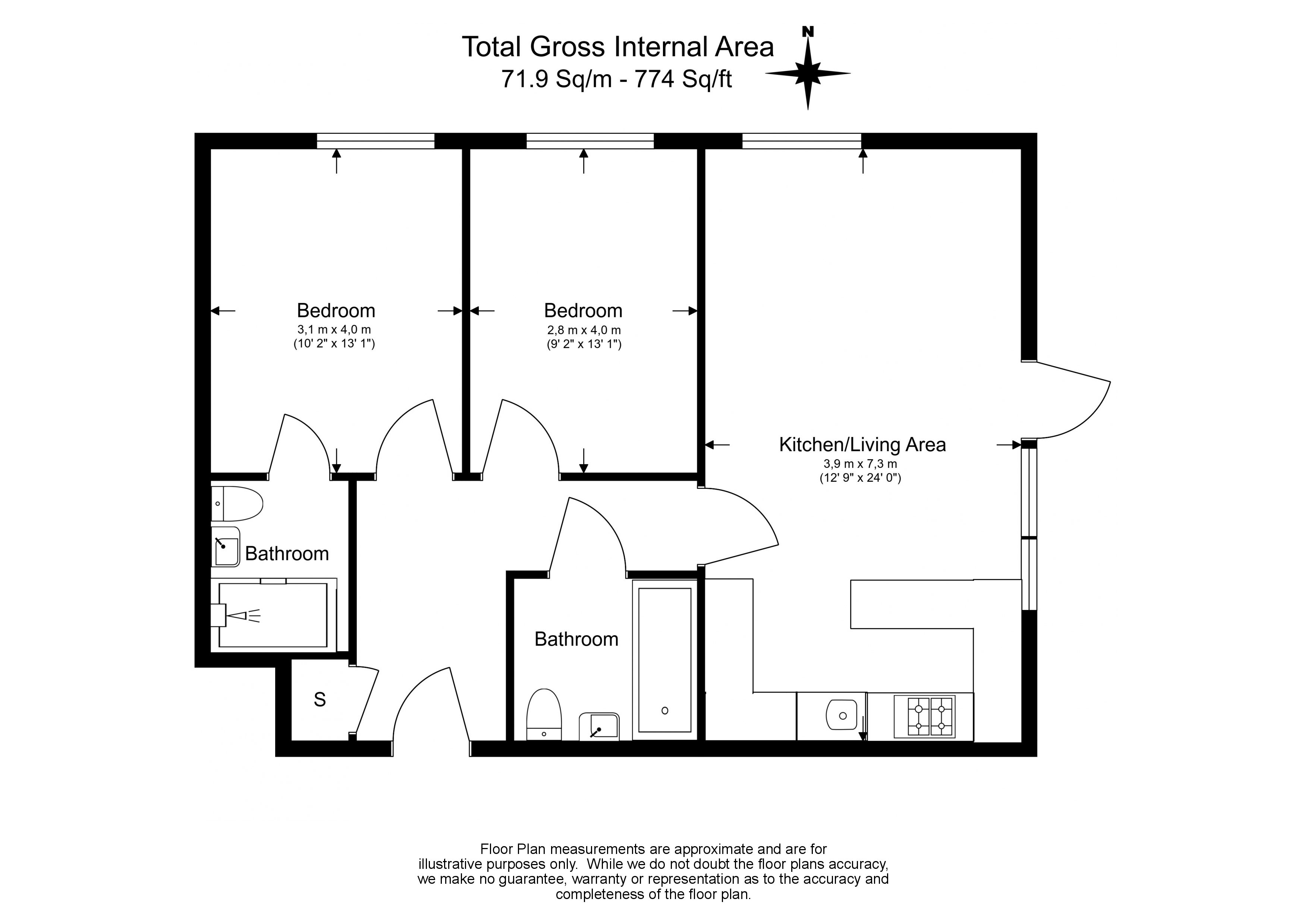 2 bedrooms flat to rent in Erebus Drive, Woolwich, SE28-Floorplan