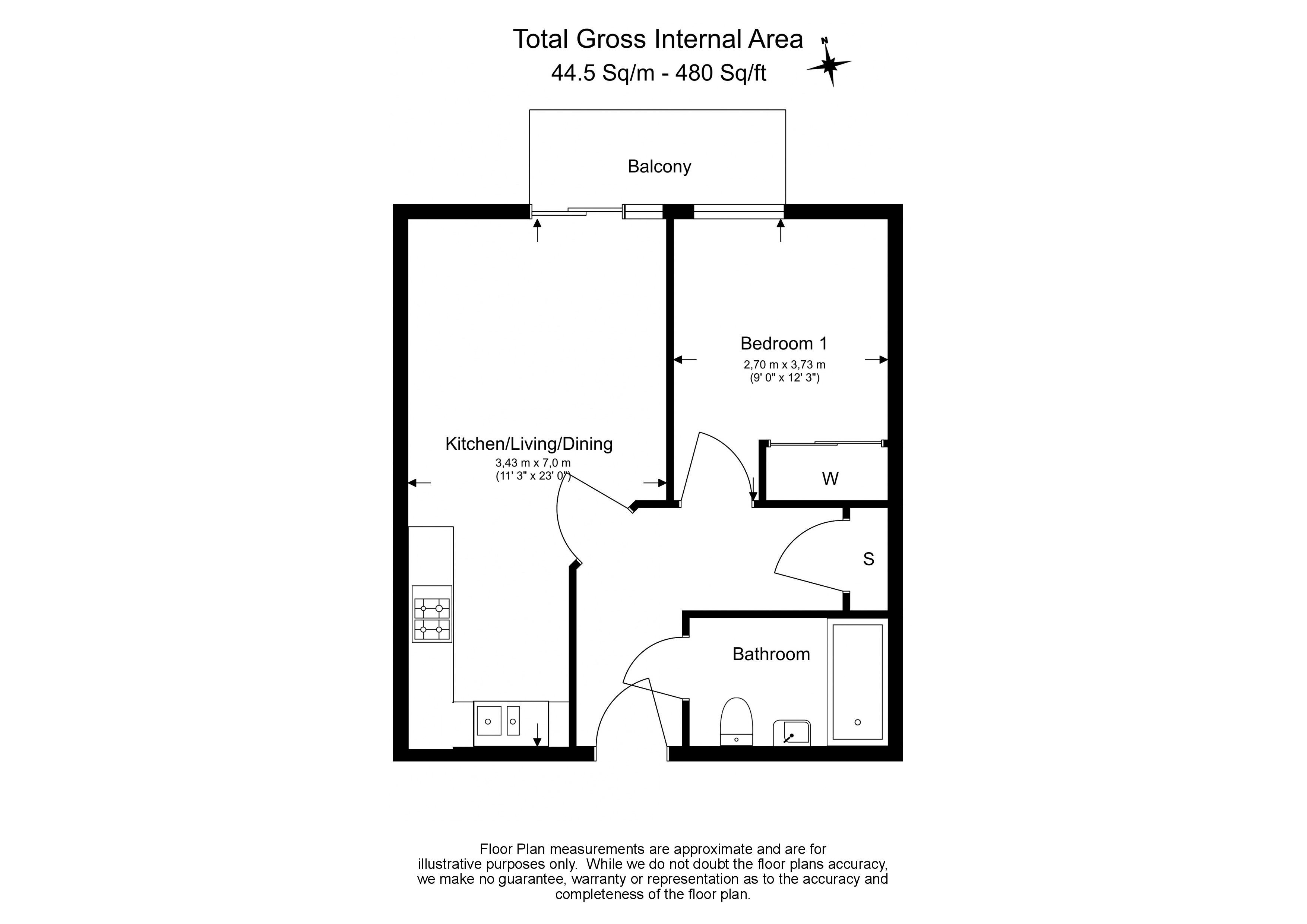 1  bedroom flat to rent in Major Draper Street, Royal Arsenal Riverside, SE18-Floorplan
