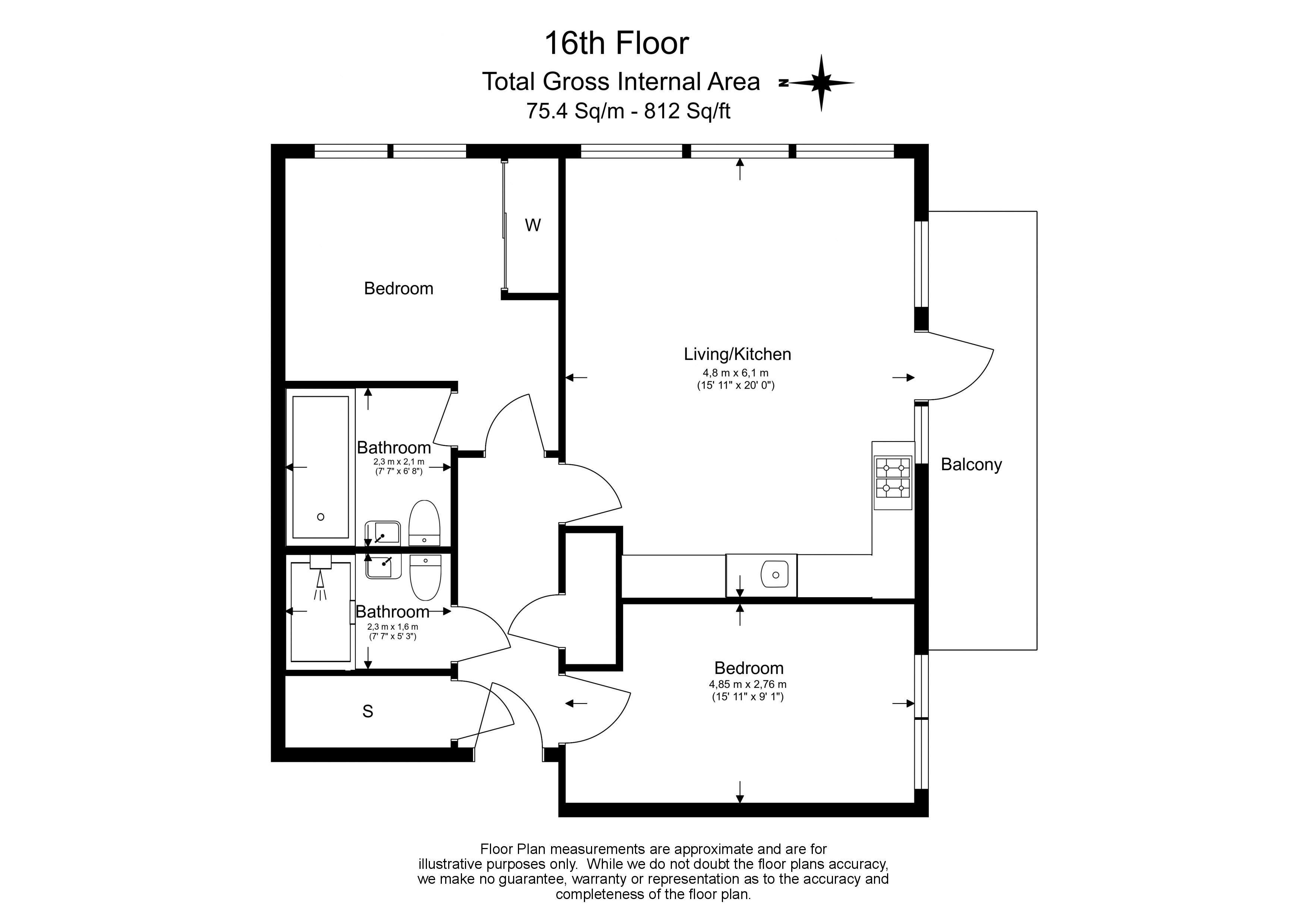 2 bedrooms flat to rent in Plumstead Road, Woolwich, SE18-Floorplan