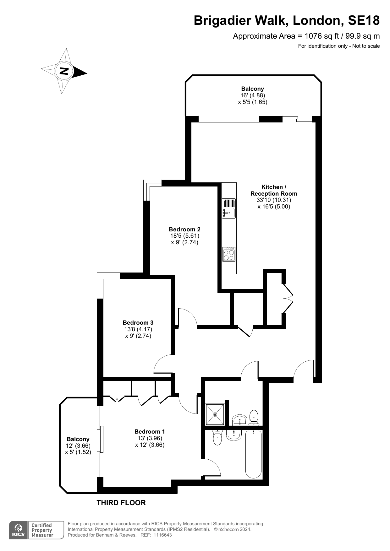 3 bedrooms flat to rent in Brigadier Walk, Royal Arsenal Riverside, SE18-Floorplan