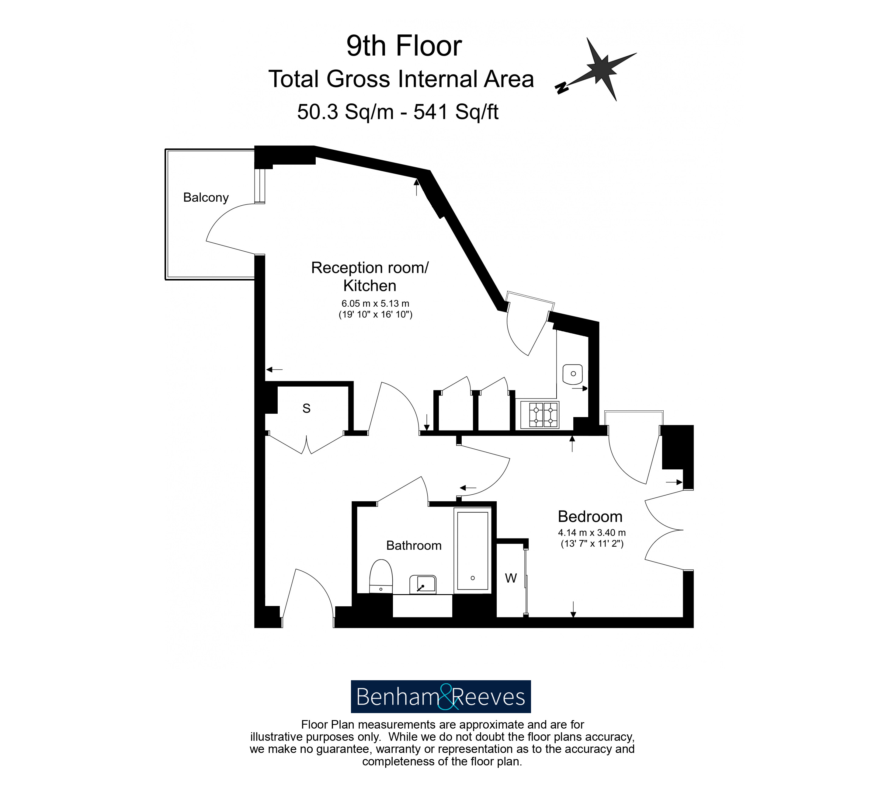 1  bedroom flat to rent in Woolwich High Street, Callis Yard, SE18-Floorplan