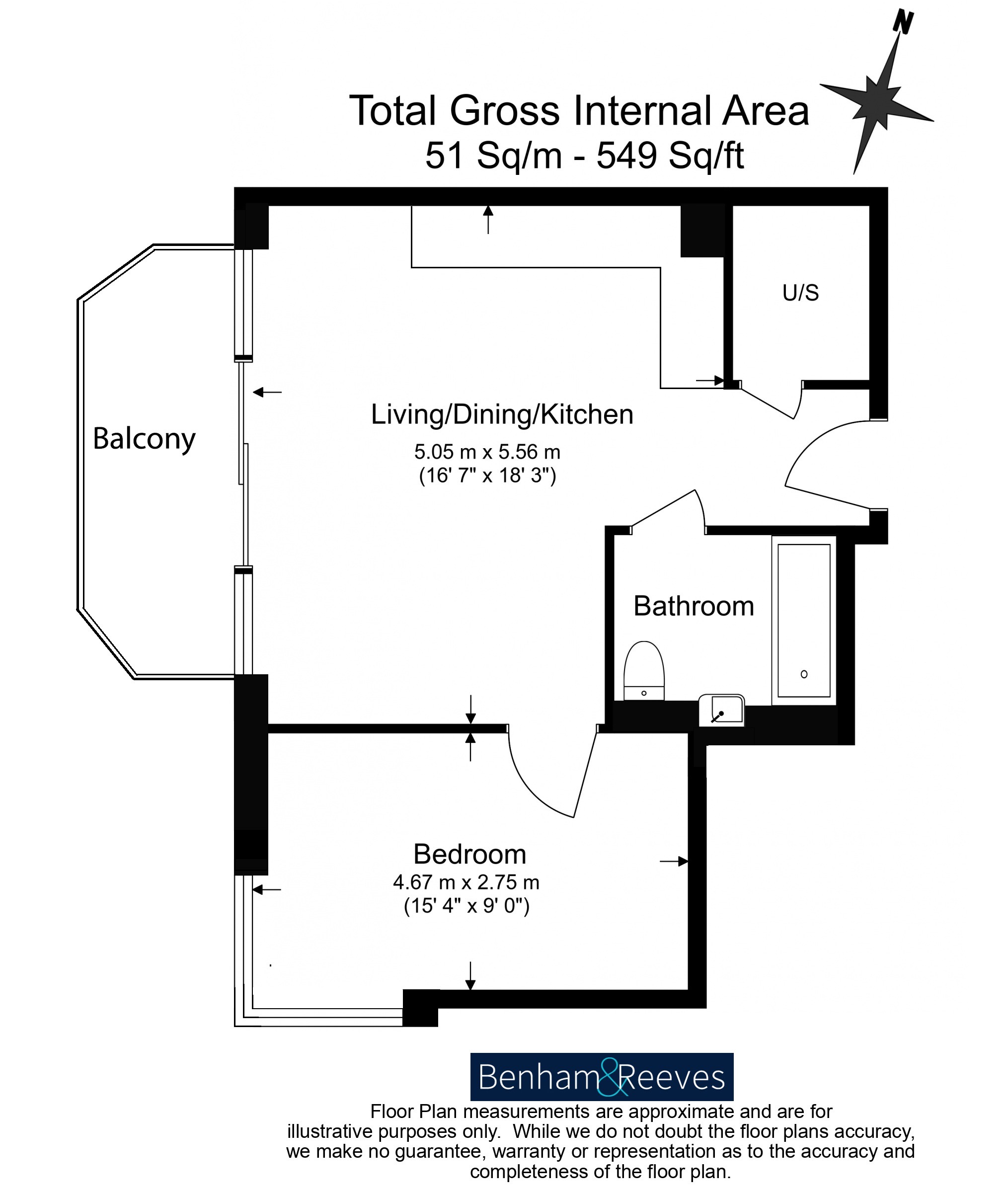 1  bedroom flat to rent in Royal Arsenal, Riverside, SE18-Floorplan