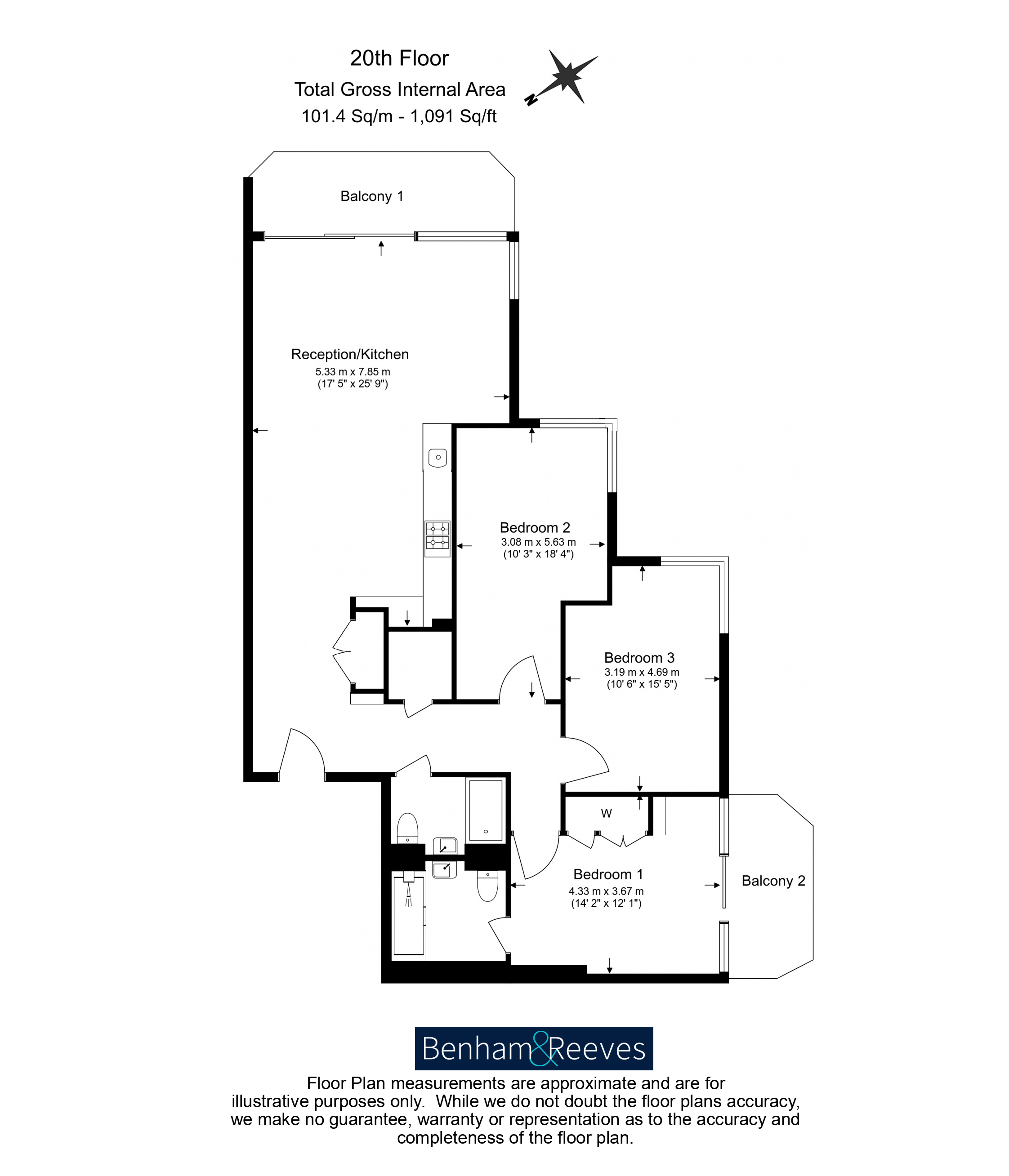 3  bedrooms flat to rent in Brigadier Walk, Royal Arsenal Riverside, SE18-Floorplan
