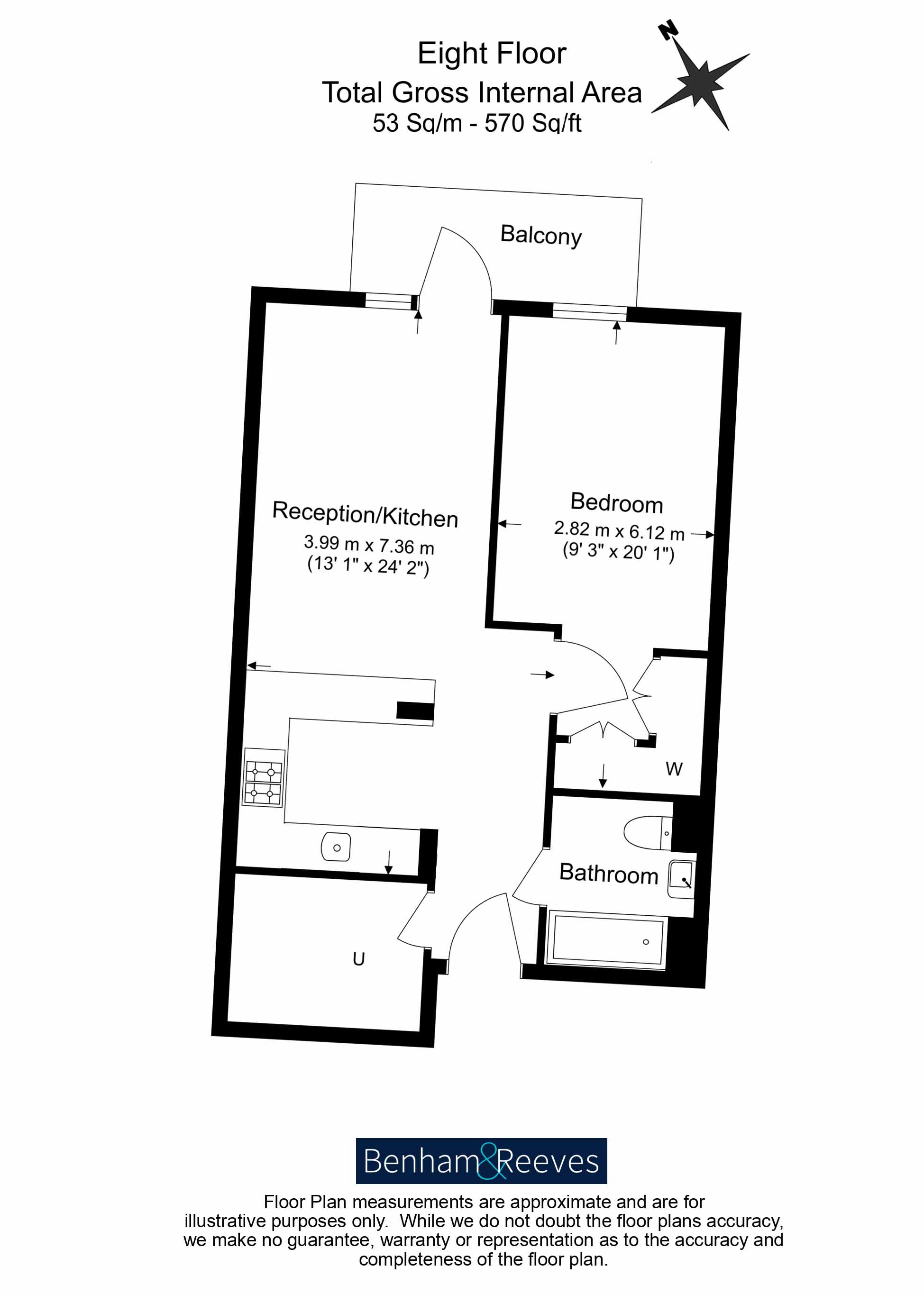 1  bedroom flat to rent in Duncombe House, Victory Parade, SE18-Floorplan