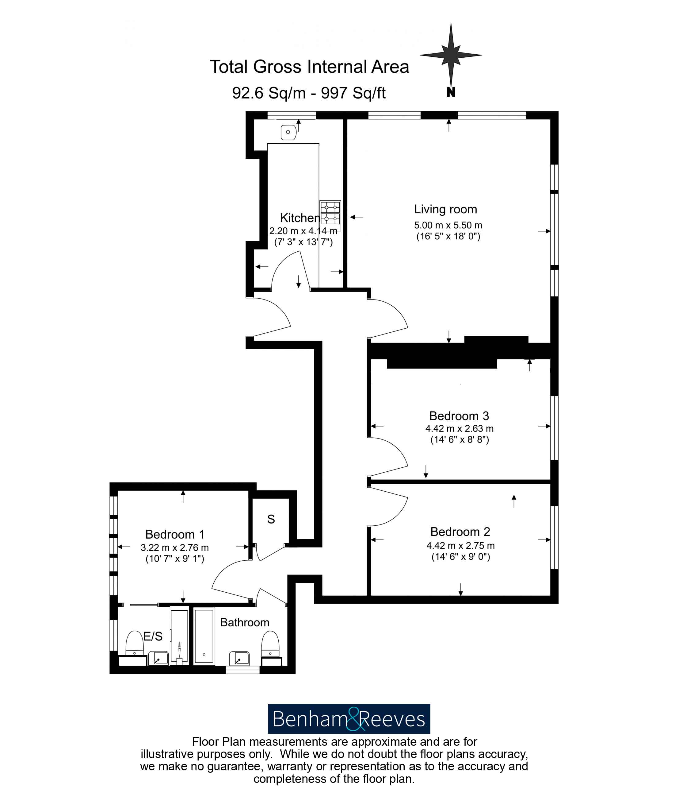 3  bedrooms flat to rent in Connaught Mews, Woolwich, SE18-Floorplan