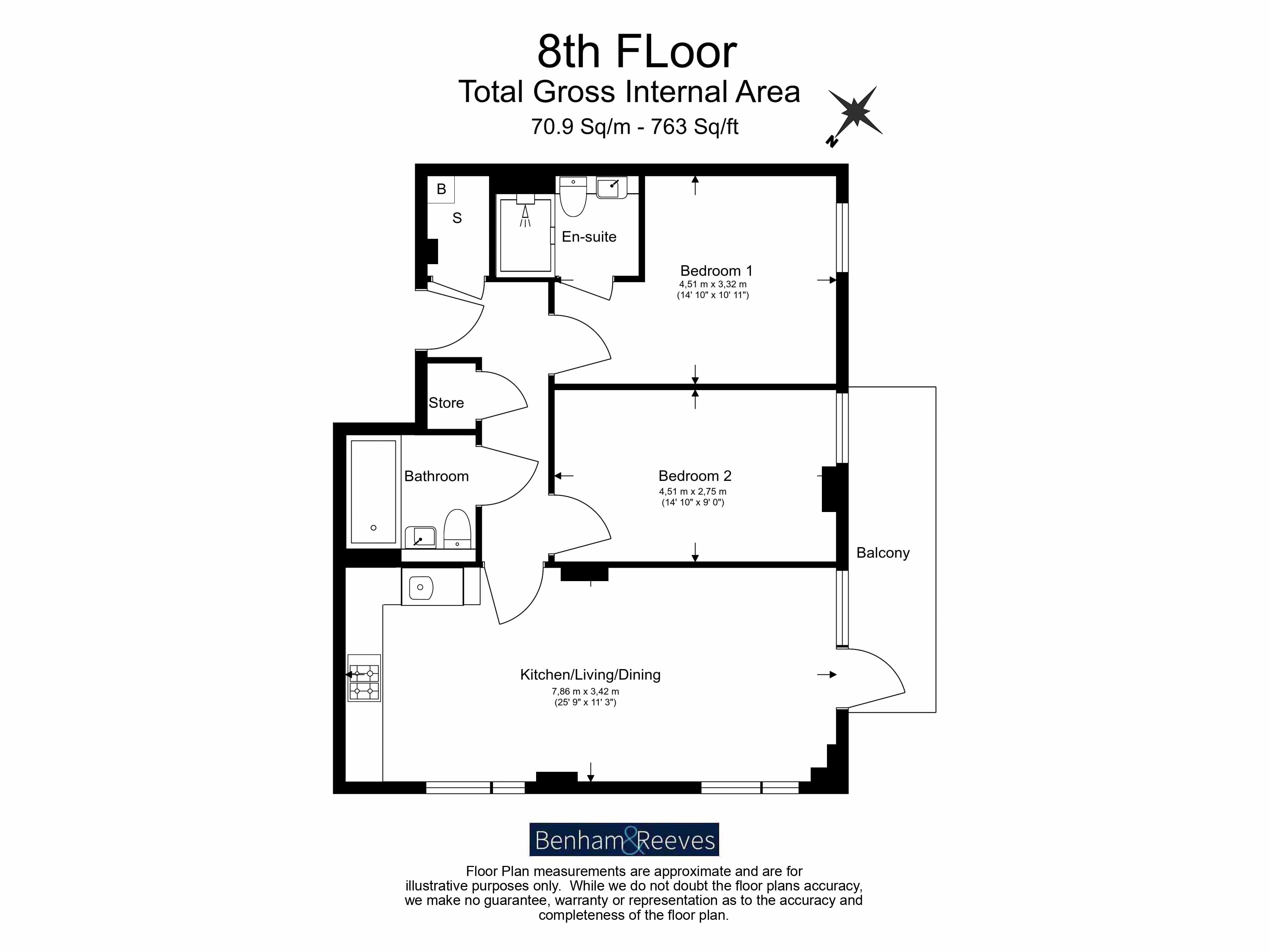 2  bedrooms flat to rent in Vousden Grove, Thamesmead, SE28-Floorplan