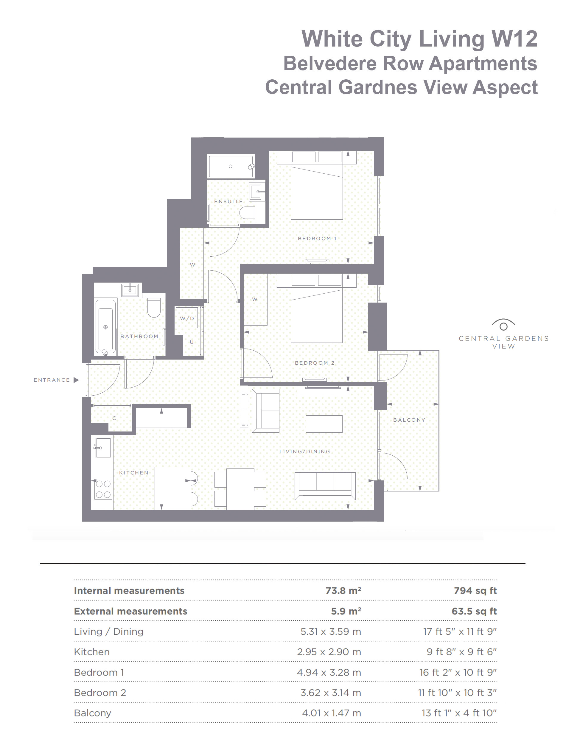 2  bedrooms flat to rent in Belvedere RowApartments, White City Living, White City W12-Floorplan
