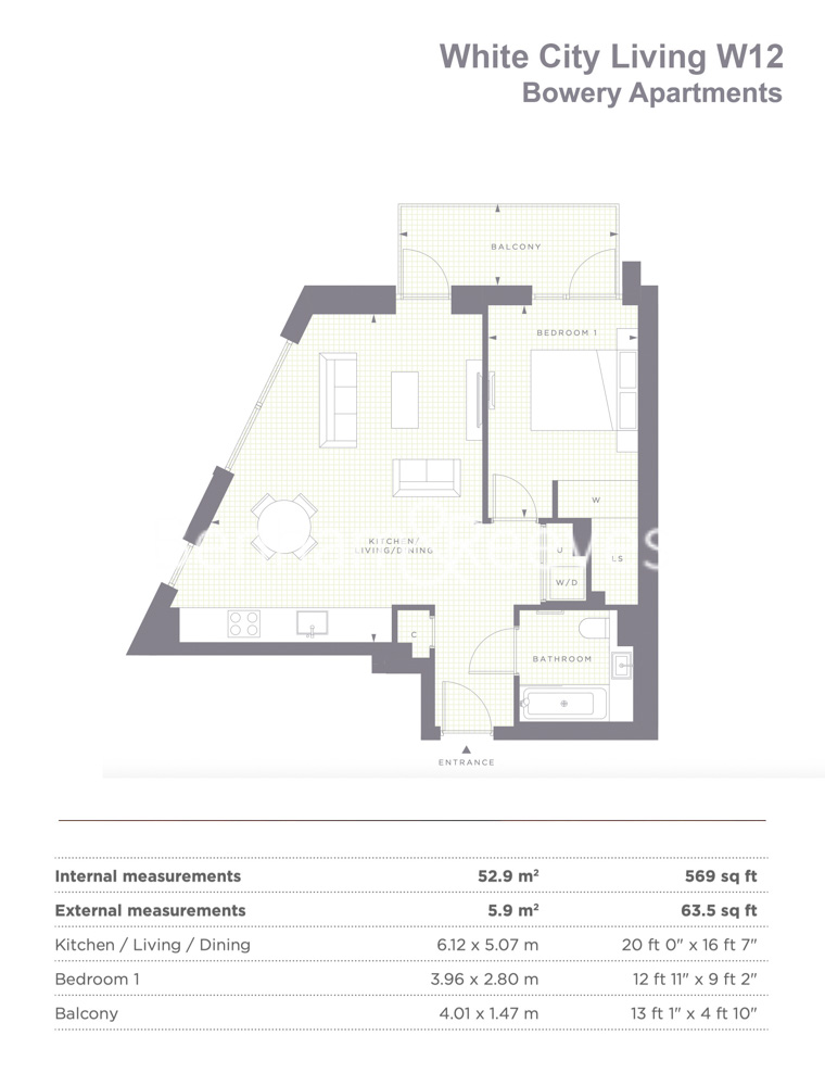 1  bedroom flat to rent in Fountain Park Way, White City W12-Floorplan