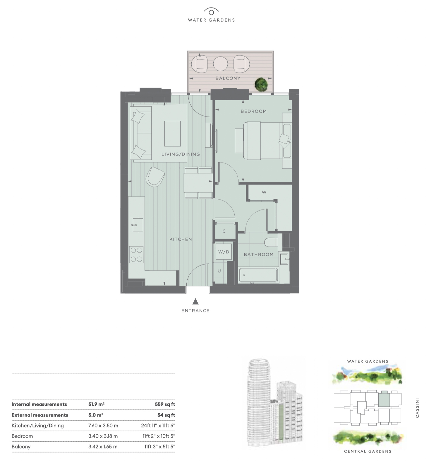 1 bedroom flat to rent in Cascade Way, White City, W12-Floorplan