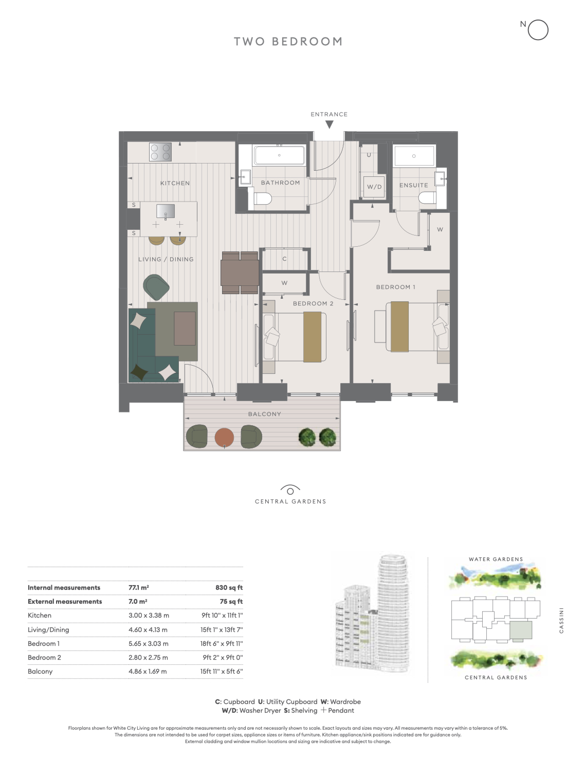 2 bedrooms flat to rent in Cascade Way, White City, W12-Floorplan