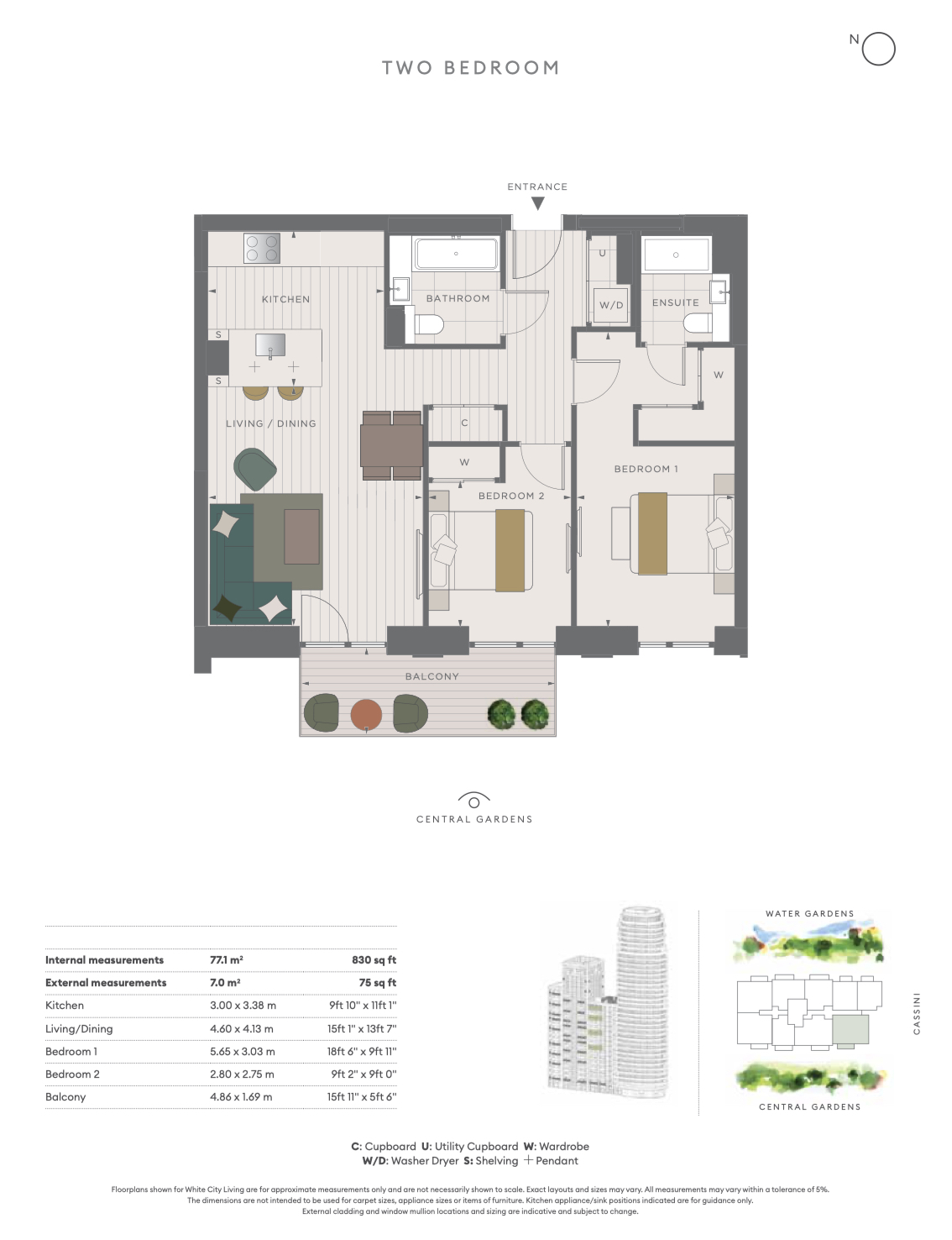 2  bedrooms flat to rent in Cascade Way, White City, W12-Floorplan