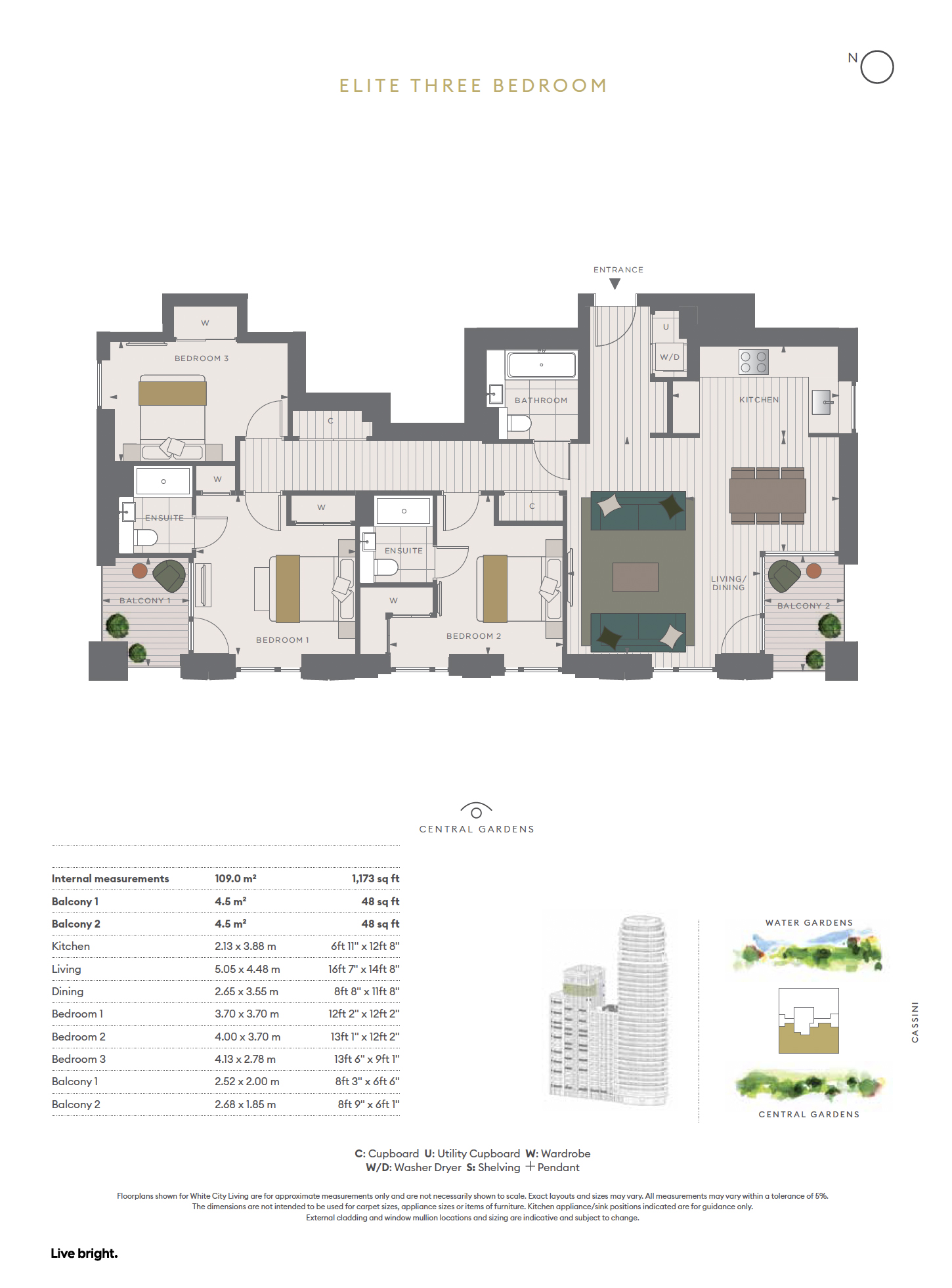 3  bedrooms flat to rent in Cascade Way, White City, W12-Floorplan