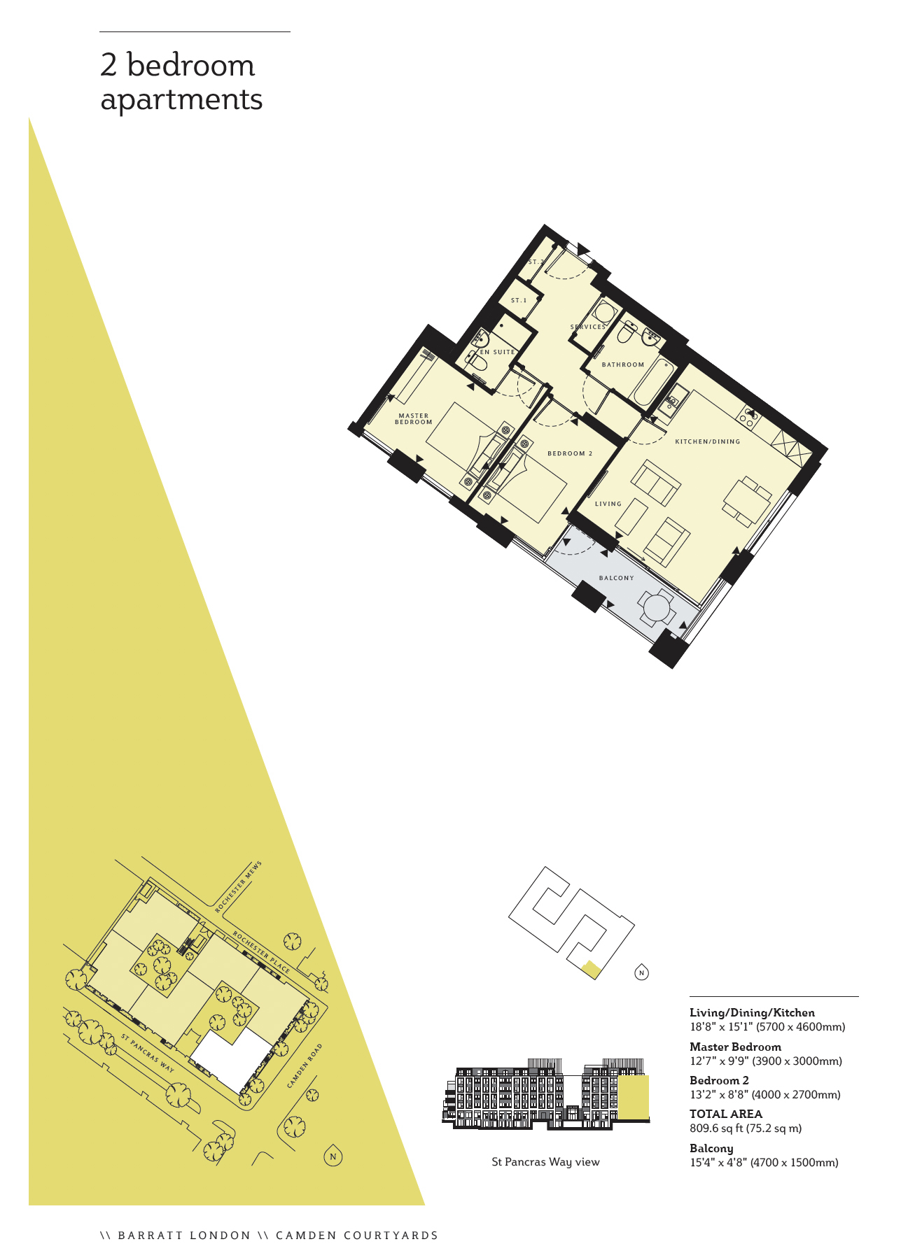 2  bedrooms flat to rent in St. Pancras Way, Camden, NW1-Floorplan