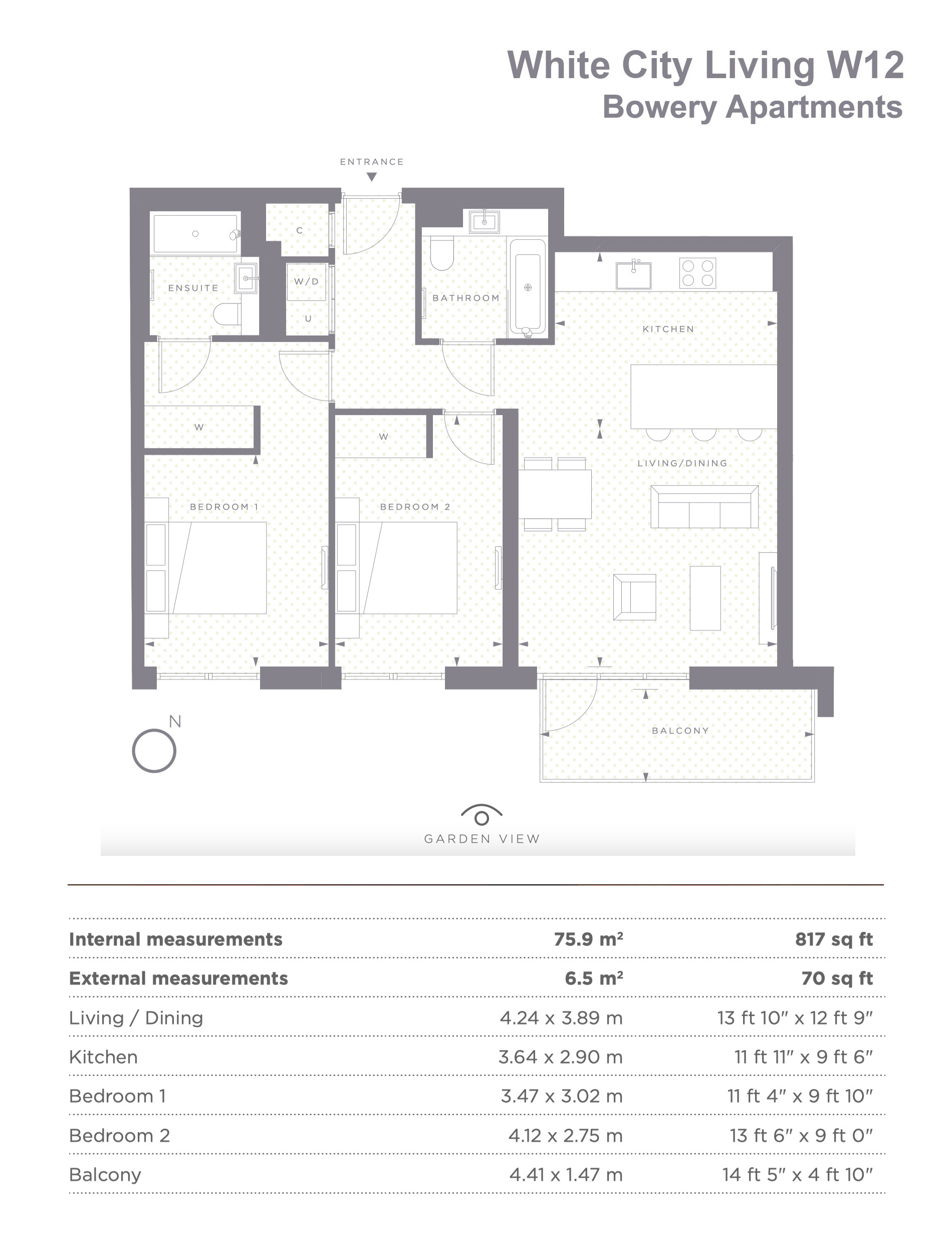 2  bedrooms flat to rent in Fountain Park Way, White City, W12-Floorplan
