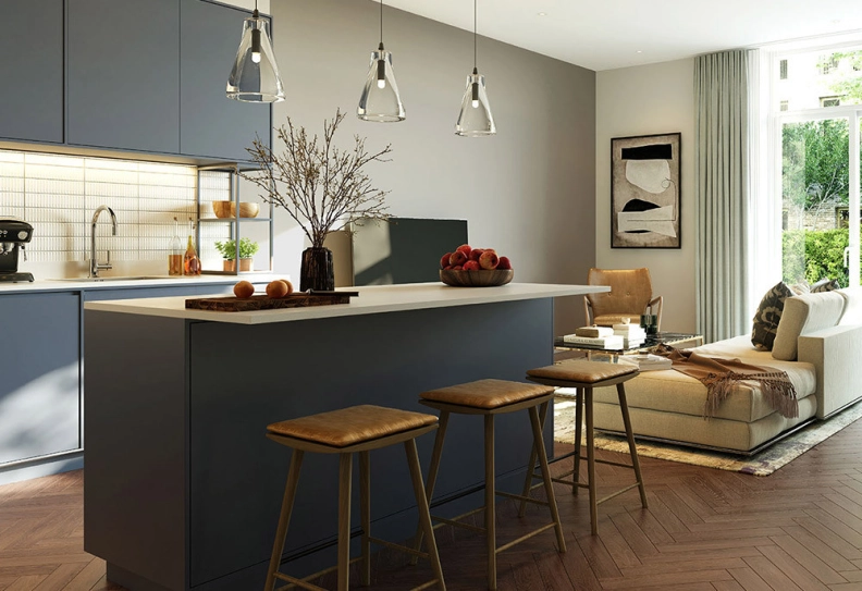 Kitchen view of Brent Cross Town images 1