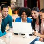 Students in a London's Coffee Shop