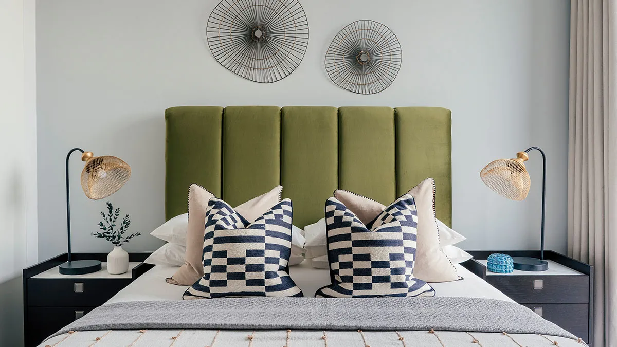 Modern bedroom and pillow