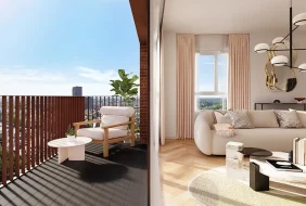 Balcony and living area