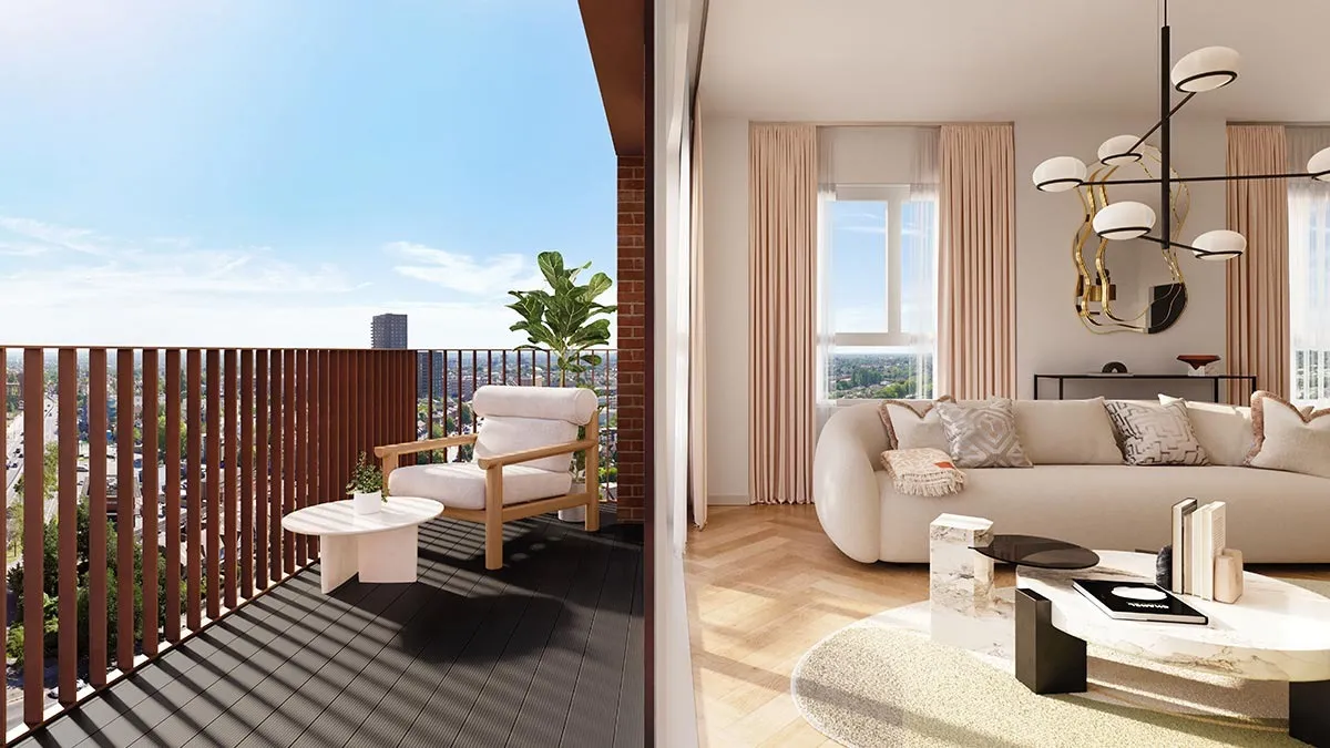 Balcony and living area
