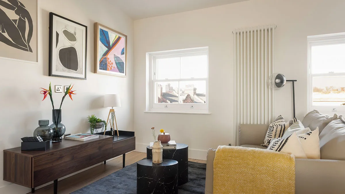 Decorative wall and Sofa