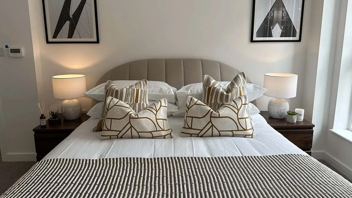 Modern bedroom and cushion